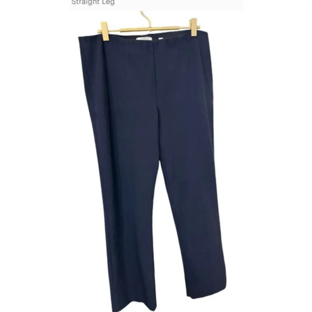 ✨ 2-PC BUNDLE VINCE Side Zip High Rise Pants XL Black & Navy Luxe EUC 🩶 - Picture 8 of 10